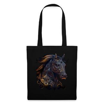 Portrait de cheval tribal abstrait zodiaque chinois astr - Sac en tissu - noir - Devant