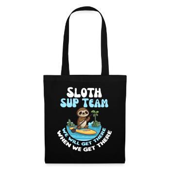 Sloth SUP Team amusant paresseux pagayant - Sac en tissu - noir - Devant