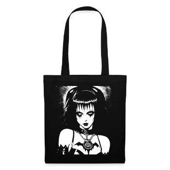 Dark Art Occult Gothic Batcave Girl Post Punk Bat - Tote Bag - black - Front