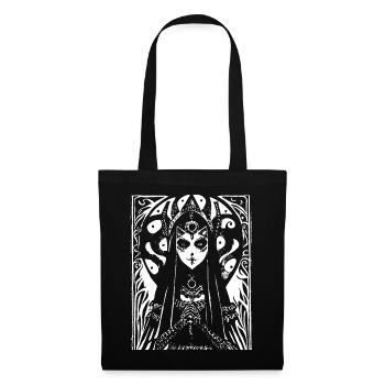Fantasy Post Punk Celtic Tribal Art Batcave Girl - Tote Bag - black - Front