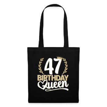 47th birthday woman 47 years old 47th 47er Queen - Tote Bag - black - Front