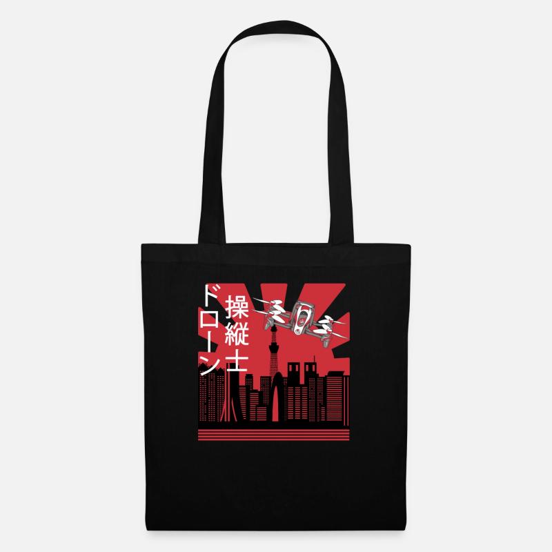 drone pilot drone quadcopter japanese drones - Tote Bag - black