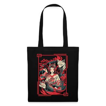 Ancient Japanese Deity Amaterasu Shinto Kami Sun G - Stoffbeutel - Schwarz - Vorne