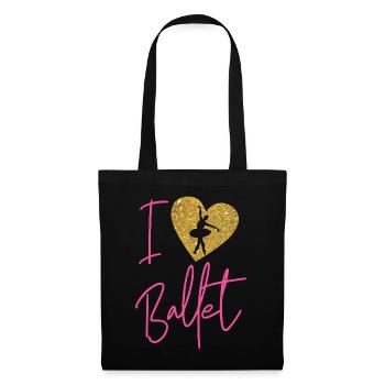 Ballet Dancer Dance Girl Ballerina - Stoffbeutel - Schwarz - Vorne