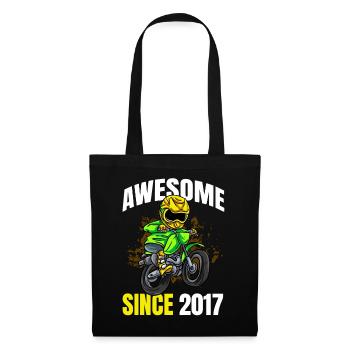 Genial seit 2017 - 6. Dirt Bike Rider Geburtstag - Stoffbeutel - Schwarz - Vorne
