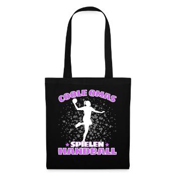 COOLE OMAS SPIELEN HANDBALL Handballer - Stoffbeutel - Schwarz - Vorne