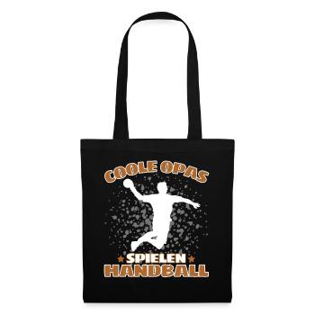 COOLE OPAS SPIELEN HANDBALL Handballer - Stoffbeutel - Schwarz - Vorne