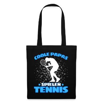COOLE PAPAS SPIELEN TENNIS Das Lustige - Stoffbeutel - Schwarz - Vorne