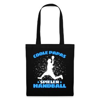 COOLE PAPAS SPIELEN HANDBALL Handballer - Stoffbeutel - Schwarz - Vorne