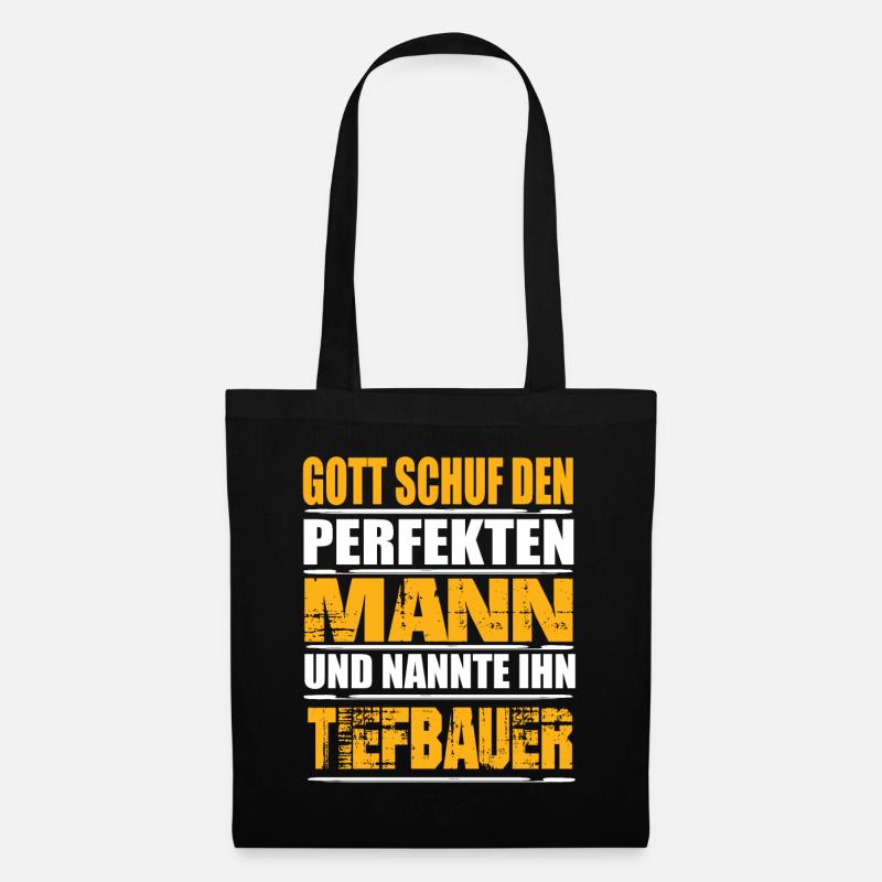 Tiefbauer - Stoffbeutel - Schwarz