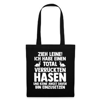 Nagetier Kaninchen Hase - Stoffbeutel - Schwarz - Vorne