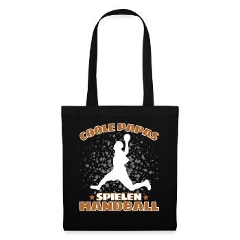 COOLE PAPAS SPIELEN HANDBALL Handballer - Stoffbeutel - Schwarz - Vorne