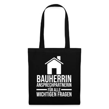Bauherrin - Stoffbeutel - Schwarz - Vorne