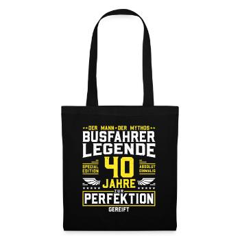Busfahrer Legende - 40 Jahre Geburtstag Geschenk - Stoffbeutel - Schwarz - Vorne