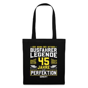 Busfahrer Legende - 45 Jahre Geburtstag Geschenk - Stoffbeutel - Schwarz - Vorne