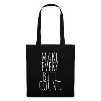 Veganer Make Every Bite Count Go Vegan Veganerin - Stoffbeutel - Schwarz - Vorne