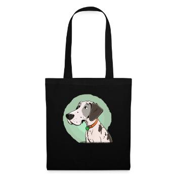 Chien dans le style comique - Sac en tissu - noir - Devant