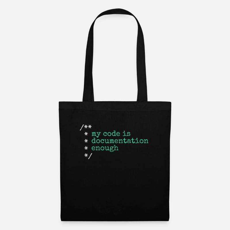 Mon code est assez documenté développeur - Sac en tissu - noir