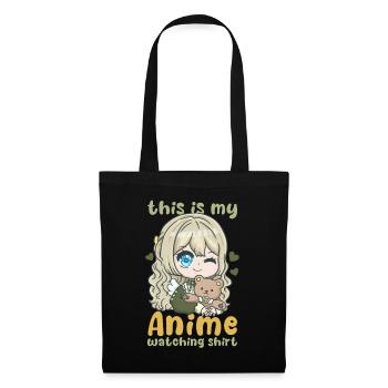 This Is My Anime Watching Shirt I Kawaii Otaku - Stoffbeutel - Schwarz - Vorne