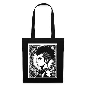 Fantasy Post Punk Celtic Tribal Art Batcave Girl - Tote Bag - black - Front