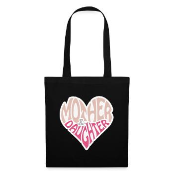 Mère et fille - Sac en tissu - noir - Devant