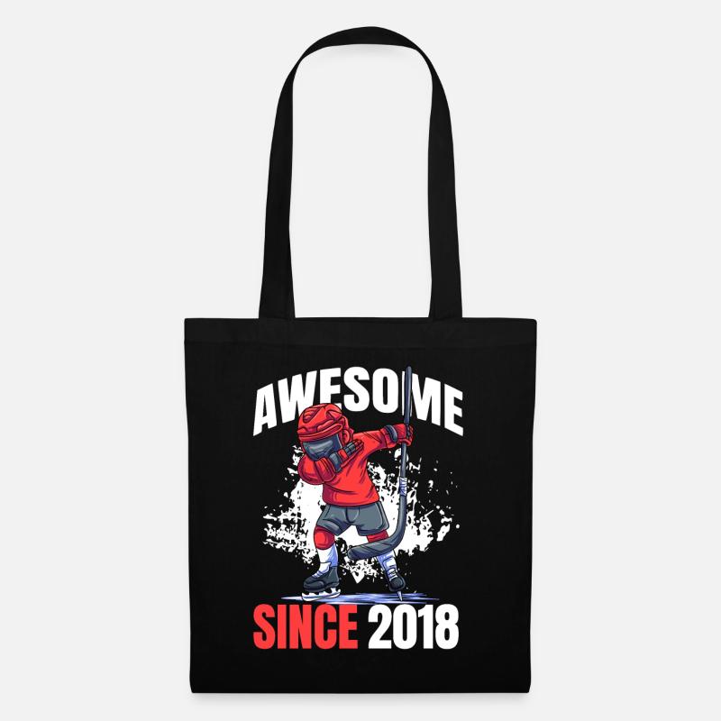 Awesome seit 2018 - 5. Eishockey Geburtstag - Stoffbeutel - Schwarz