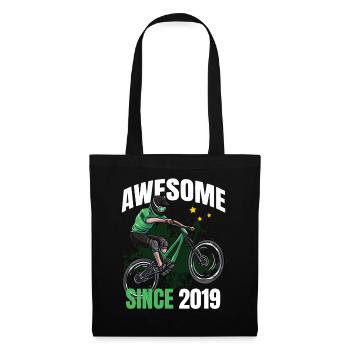 Awesome seit 2019 - 4. Mountainbike Geburtstag - Stoffbeutel - Schwarz - Vorne