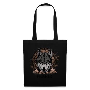 Vieux Norse Ragnarok Loup Dieu Fenrir Divinité Viking - Sac en tissu - noir - Devant