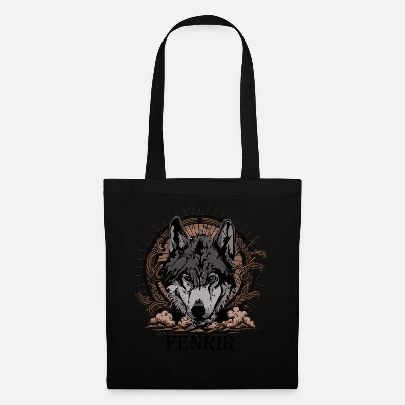 Old Norse Ragnarok Wolf God Fenrir Viking Deity - Stoffbeutel - Schwarz