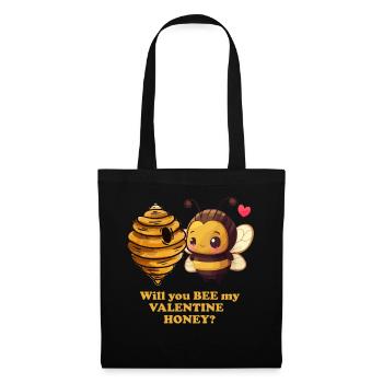 Drôle d’abeille Ma Saint-Valentin Chérie Mignonne Saint-Valentin C - Sac en tissu - noir - Devant