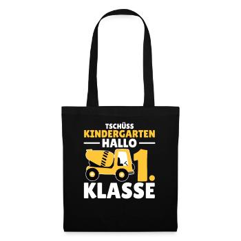 Tschüss Kindergarten Hallo 1. Klasse Schulkind - Stoffbeutel - Schwarz - Vorne