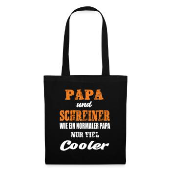 Papa und Schreiner - Stoffbeutel - Schwarz - Vorne