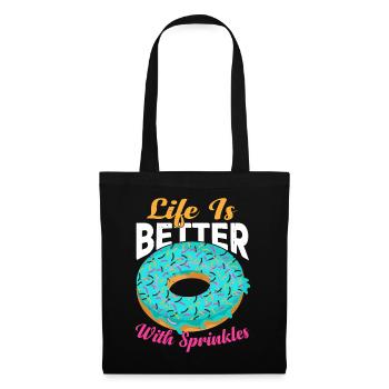 Life Is Better With Sprinkles 16 - Stoffbeutel - Schwarz - Vorne