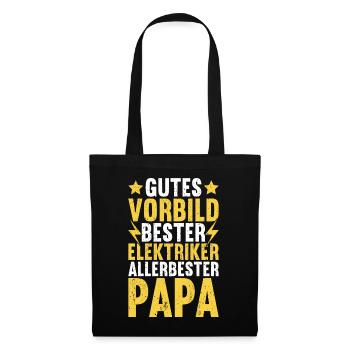 Elektriker Elektroinstallateur Papa Vatertag - Stoffbeutel - Schwarz - Vorne