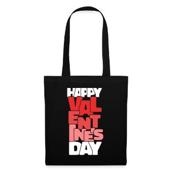 Vintage Happy Valentine's Day February 14 Typograp - Tote Bag - black - Front