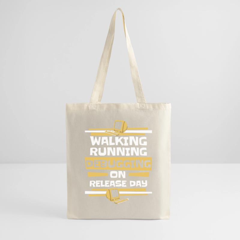 Walking Running Debugging Release Day Coder Stoffbeutel