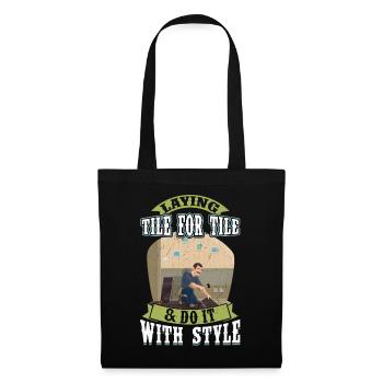Laying Tile For Tile With Style Flooring Installer - Tote Bag - black - Front