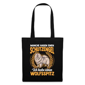 Ich habe einen Wolfsspitz Deutscher Keeshond - Stoffbeutel - Schwarz - Vorne