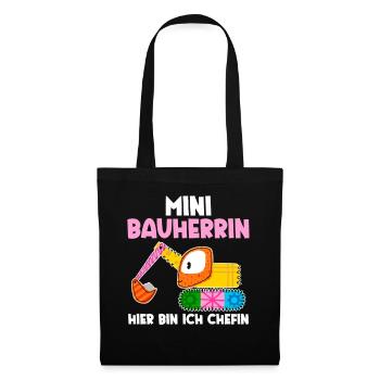 Bagger Bauherrin - Stoffbeutel - Schwarz - Vorne