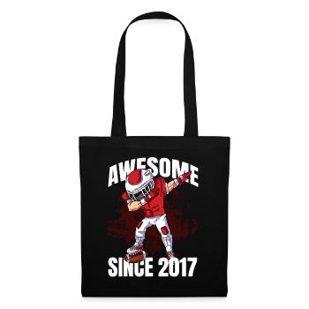 Awesome Since 2017 - 6th Football Player Birthday - Tote Bag - black - Front