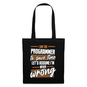 Programmer Let's Assume I'm Never Wrong Coder - Tote Bag - black - Front