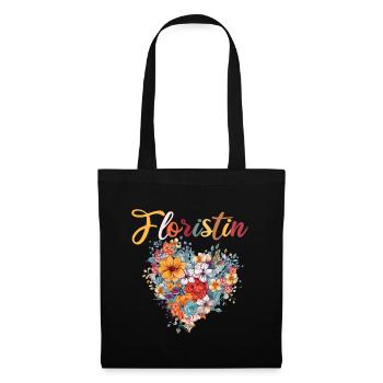 Floristin für eine Floristin - Stoffbeutel - Schwarz - Vorne