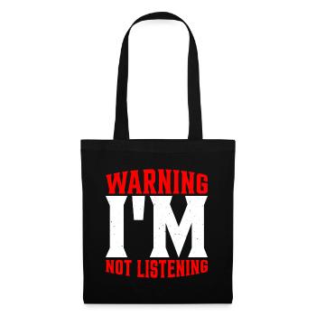 Avertissement je n’écoute pas 44 - Sac en tissu - noir - Devant