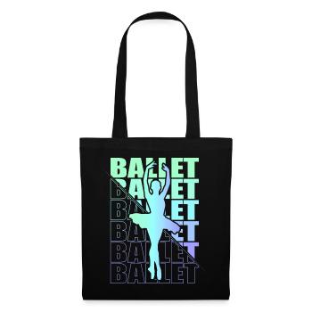Ballett, Ballerina, Girl, Mädchen, Tanzen - Stoffbeutel - Schwarz - Vorne
