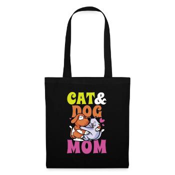 Cat And Dog Mom Girl Dogs Cat Lover - Tote Bag - black - Front
