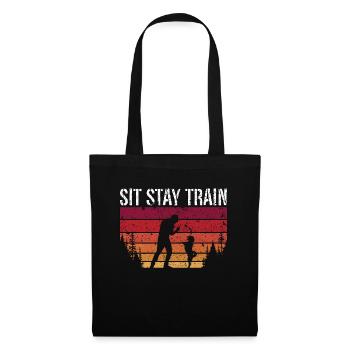 Animal Trainer Sit Stay Train Retro Dog Training - Tote Bag - black - Front