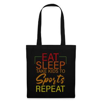 Eat Sleep Take Kids To Sports Repeat 4 - Stoffbeutel - Schwarz - Vorne