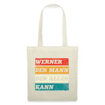 Werner Der Mann Der Alles Kann Vorname Werner - Stoffbeutel - Natur - Vorne