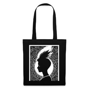 Fantasy Post Punk Celtic Tribal Art Batcave Girl - Tote Bag - black - Front