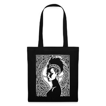 Fantasy Post Punk Keltisch Stamm Bathöhle Mohawk Gi - Stoffbeutel - Schwarz - Vorne